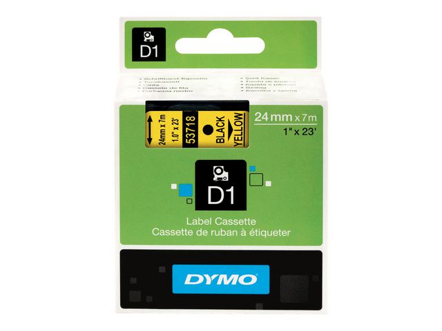 Tape DYMO D1 24mm svart på gul