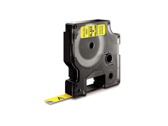 Tape DYMO D1 9mm svart på gul - 4