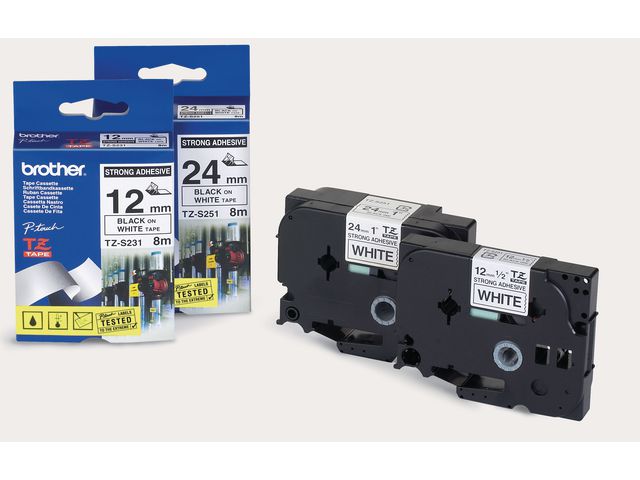 Tape BROTHER TZE131 12mm svart på klar - 4