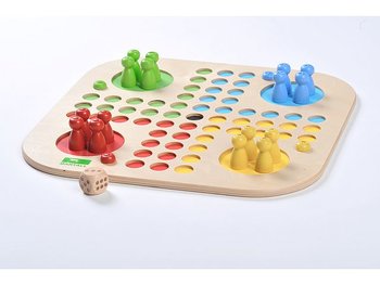 Spel Fia med knuff i trä Large 
