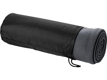 Fleecepläd i påse mörkgrå