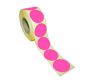 Etikett rund 40mm rosa 500/FP