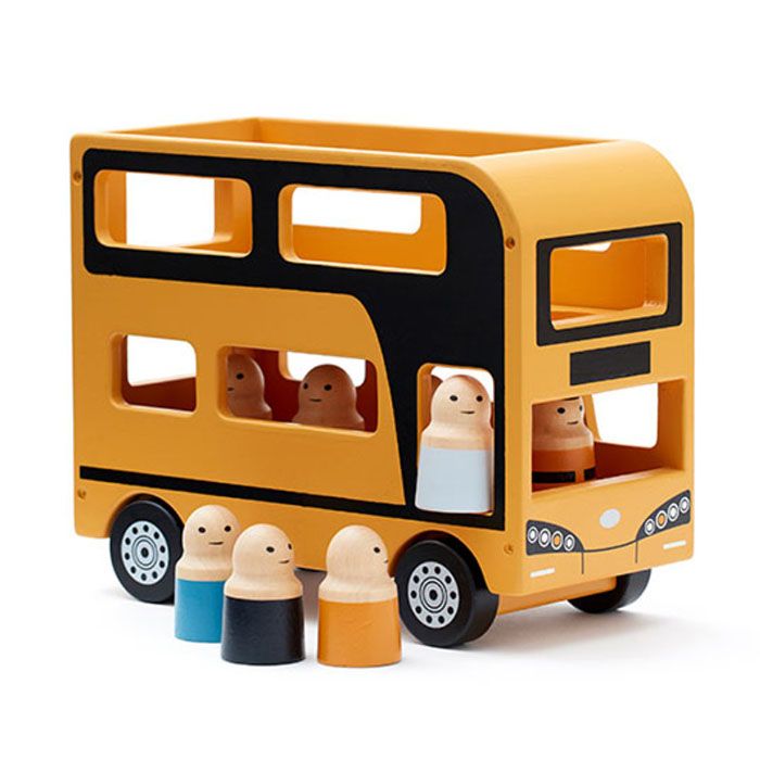 Buss i trä dubbeldäckare från Kids Concept