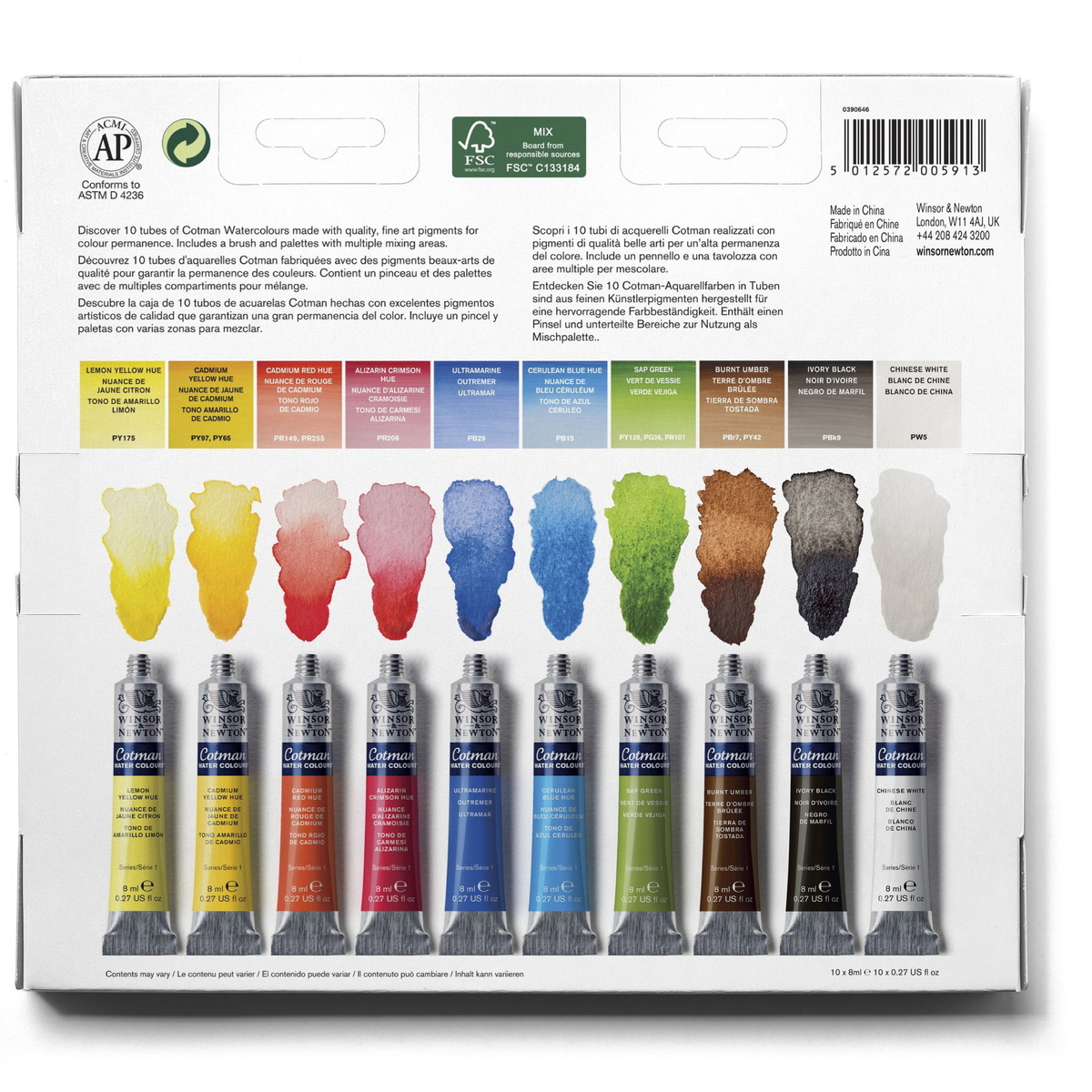 Akvarellfärg set Cotman 10 x 8ml - 3