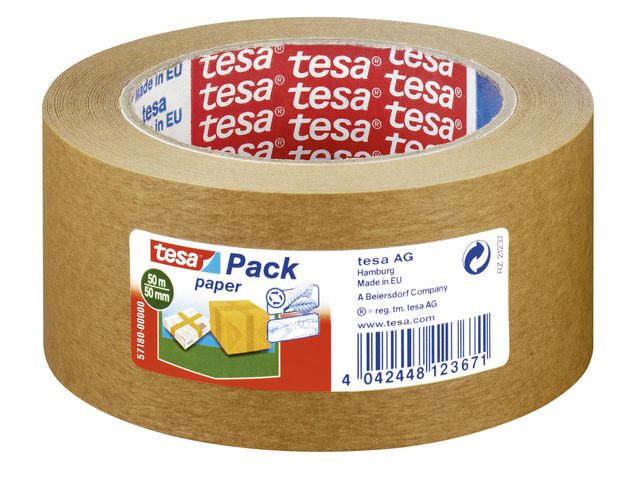 Packtejp TESA 50mmx50m Papper Brun