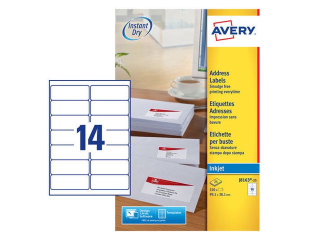 Etikett AVERY QuickDRY 99,1x38,1 350/FP - 3