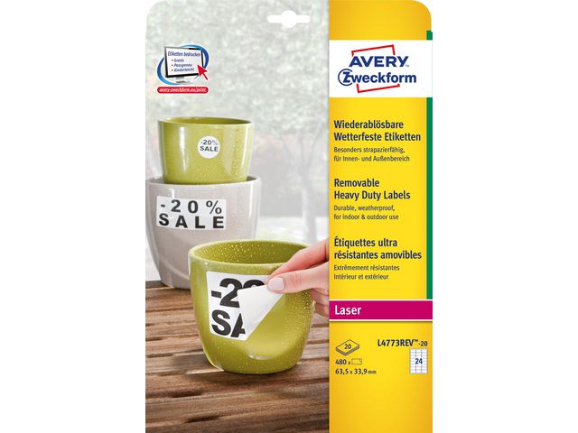 Etikett Avtagbar stark 63,5x33,9 480/FP - 2