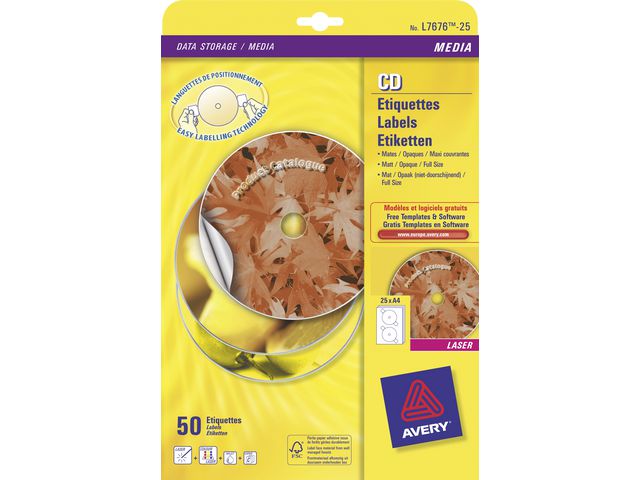 Etikett AVERY Classic size CD 50/FP