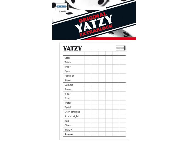 Yatzy-block