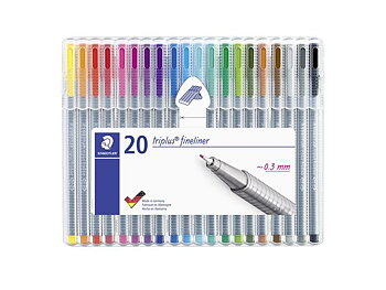 Fiberpennor Fineliner Staedtler triplus 0,3 mm 20/fp