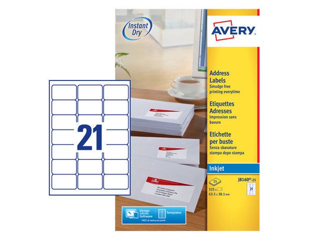 Etikett QuickDRY 63,5x38,1mm 525/FP - 4