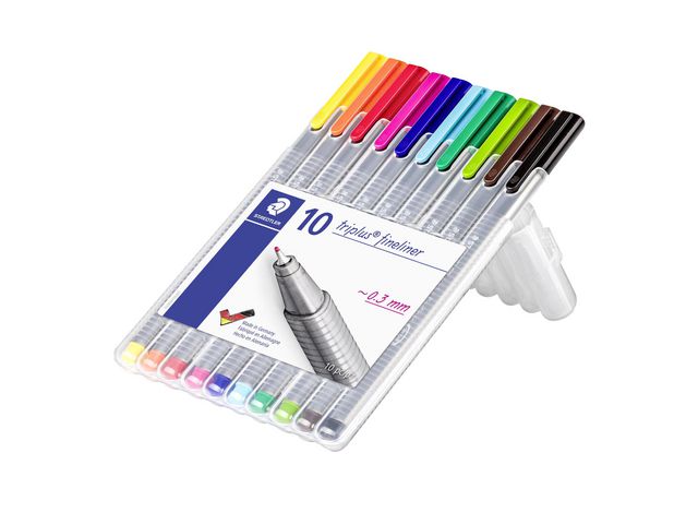 Fiberpennor Fineliner Staedtler triplus 0,3 mm 10/fp - 5