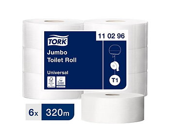 Toalettpapper TORK Jumbo Uni T1 2-lag 6/fp