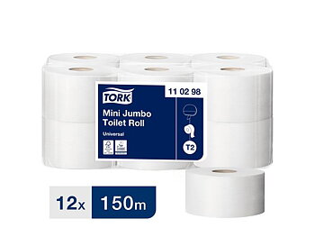 Toalettpapper TORK Mini Jumbo Uni T2 2-lag 12/fp