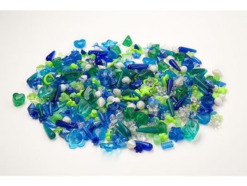 Plastpärlor mix blå/grön 1000/FP