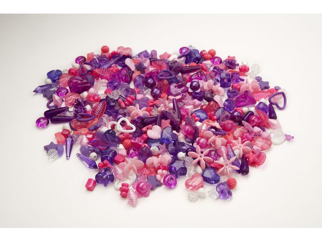 Plastpärlor mix lila/rosa 1000/FP - 2