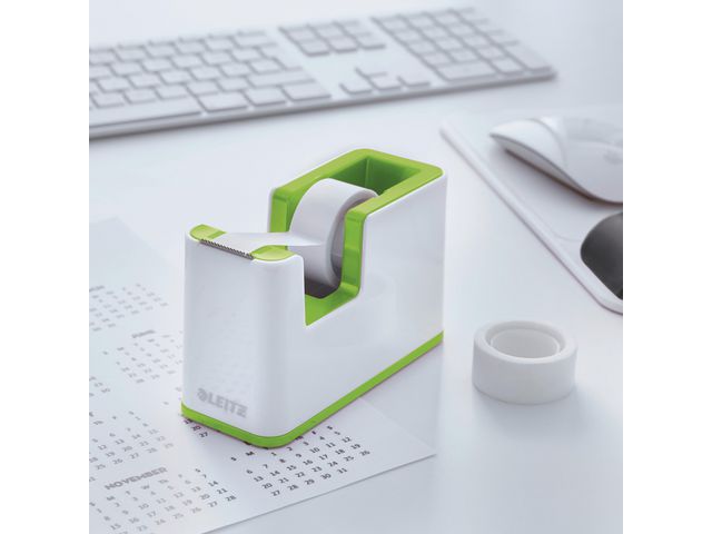 Tejpdispenser m tejp WOW vit/grön - 3