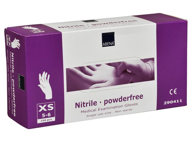 Nitrilhandske vit Puderfri S 150/fp - 2