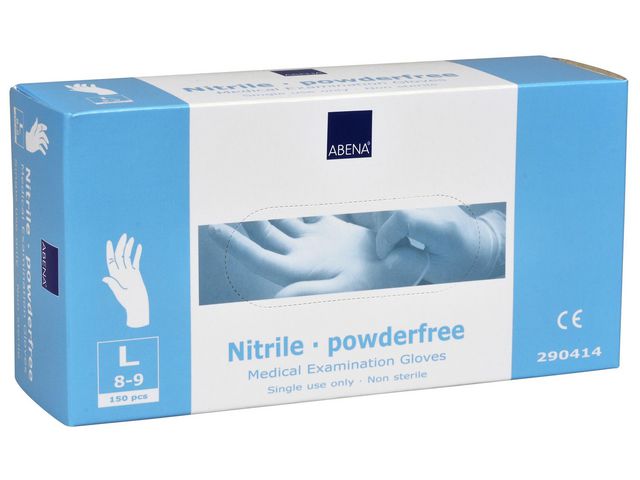 Nitrilhandske vit Puderfri L 150/fp - 2