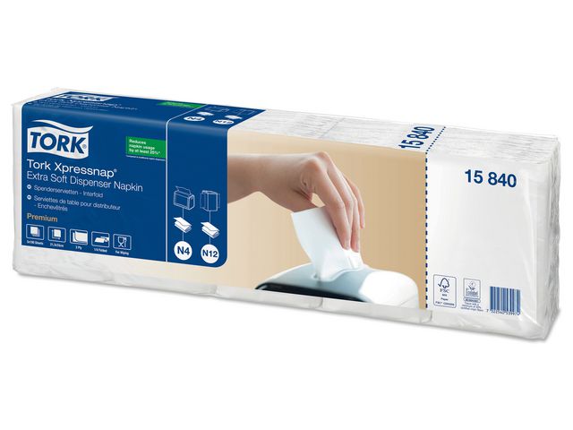 Servett TORK Pre N4 2-lag vit 500/FP - 3