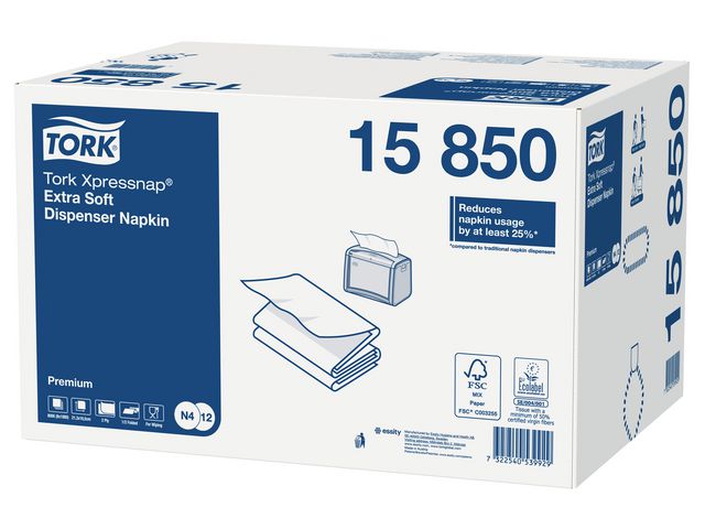 Servett TORK Pre N4 2-lag vit 1000/FP - 2