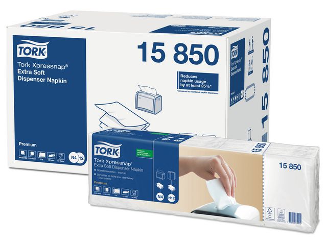Servett TORK Pre N4 2-lag vit 1000/FP - 3