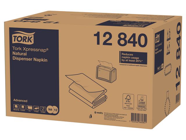 Servett TORK Adv N4 1-lag natur 1125/FP - 3