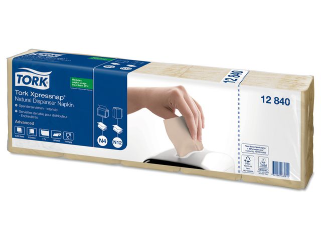 Servett TORK Adv N4 1-lag natur 1125/FP