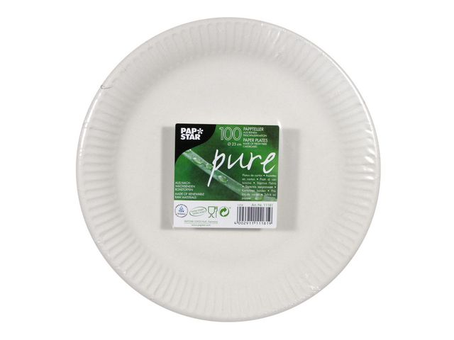 Tallrik PURE FSC Papp 23cm stark 100/FP