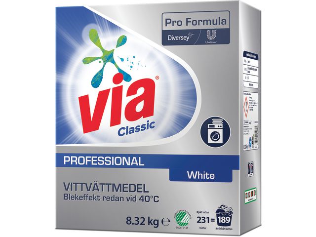 Tvättmedel VIA Pro Classic White 8,32 kg