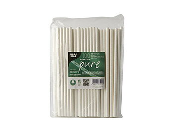 Sugrör PURE papper 6mm x 20cm vit 100/FP