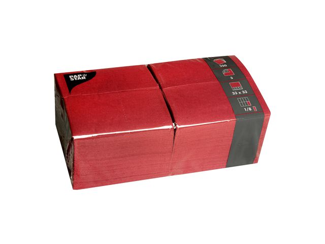 Servett 3-lags 33x33cm vinröd 250/FP
