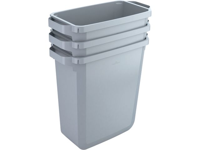 Papperstunna 60L DURABIN rektangulär grå