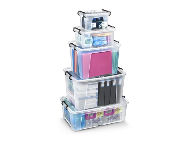 Plastlåda STRATA 6L klar med lock PP - 3
