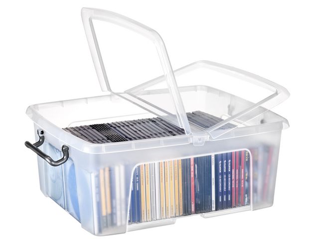 Plastlåda STRATA 24L klar med lock PP - 3