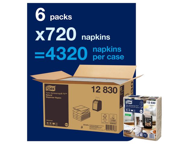 Servett TORK Xpressnap N14 natur 120/FP - 2