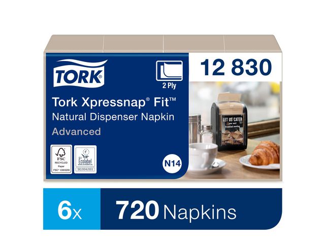 Servett TORK Xpressnap N14 natur 120/FP