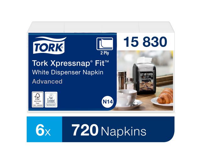 Servett TORK Xpressnap N14 vit 120/FP - 2