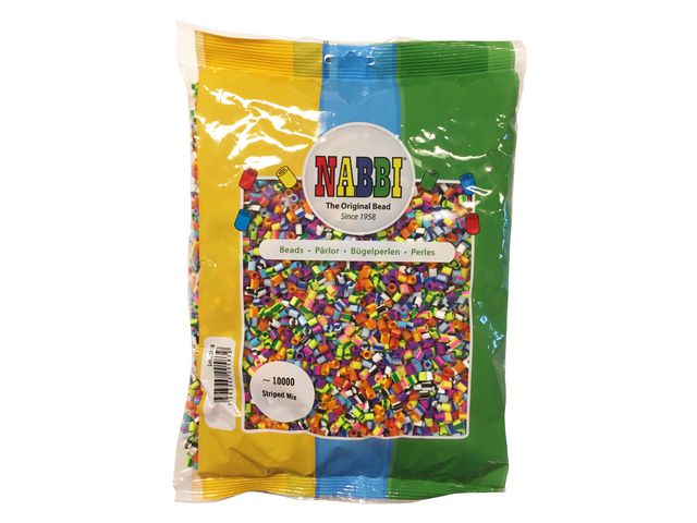 Nabbipärlor mix randiga  10000/fp