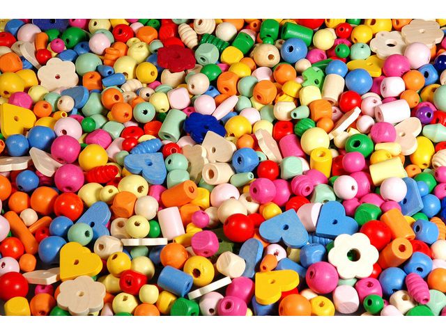 Träpärlmix pastell 750g - 3