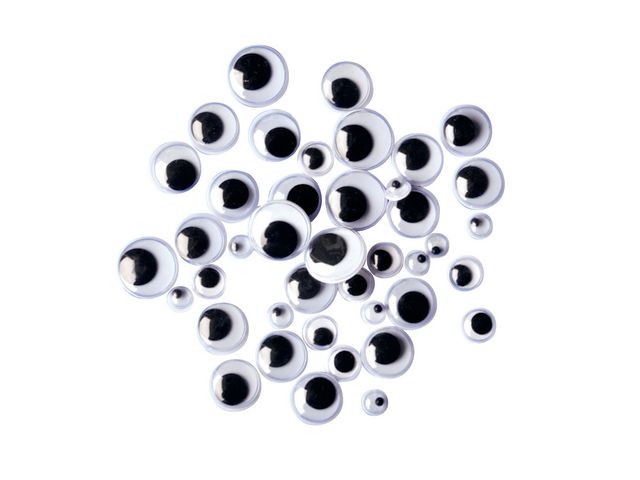 Plastögon pyssel svart/vit 300/fp