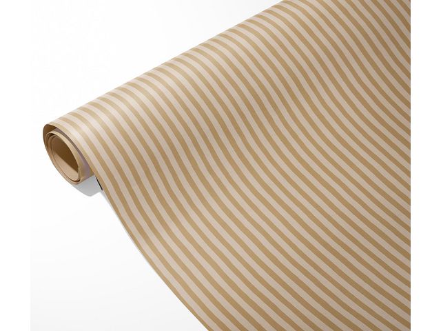 Presentpapper 57cmx154m Randig guld/brun 25/fp