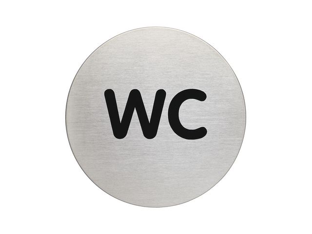 Skylt WC DURABLE 83mm borstat stål