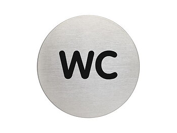 Skylt WC DURABLE 83mm borstat stål