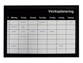 Tavla veckoplanering 60x40cm silver