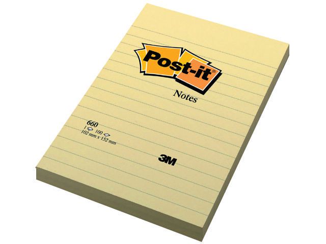 Notes POST-IT Linjerat 102mm x 152mm 6/fp - 2