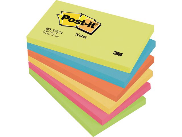 Notes POST-IT Energetic 76x127mm 6/fp