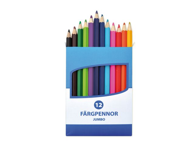 Färgpennor Jumbo 12 färger/fp