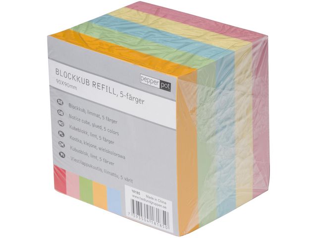 Blockkub Pepperpot 90x90 800 ark flerfärgad