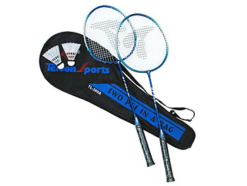 Badmintonracket - 2 racket och bollar längd 66 cm